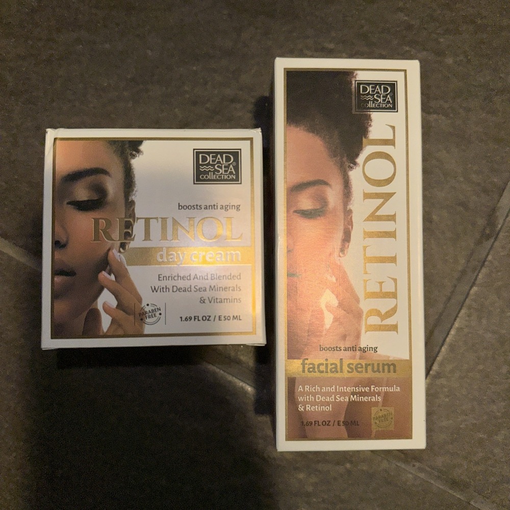 Dead Sea Collection Retinol Day‎ Cream and Facial Serum  1.69 Fl Oz Set New!
